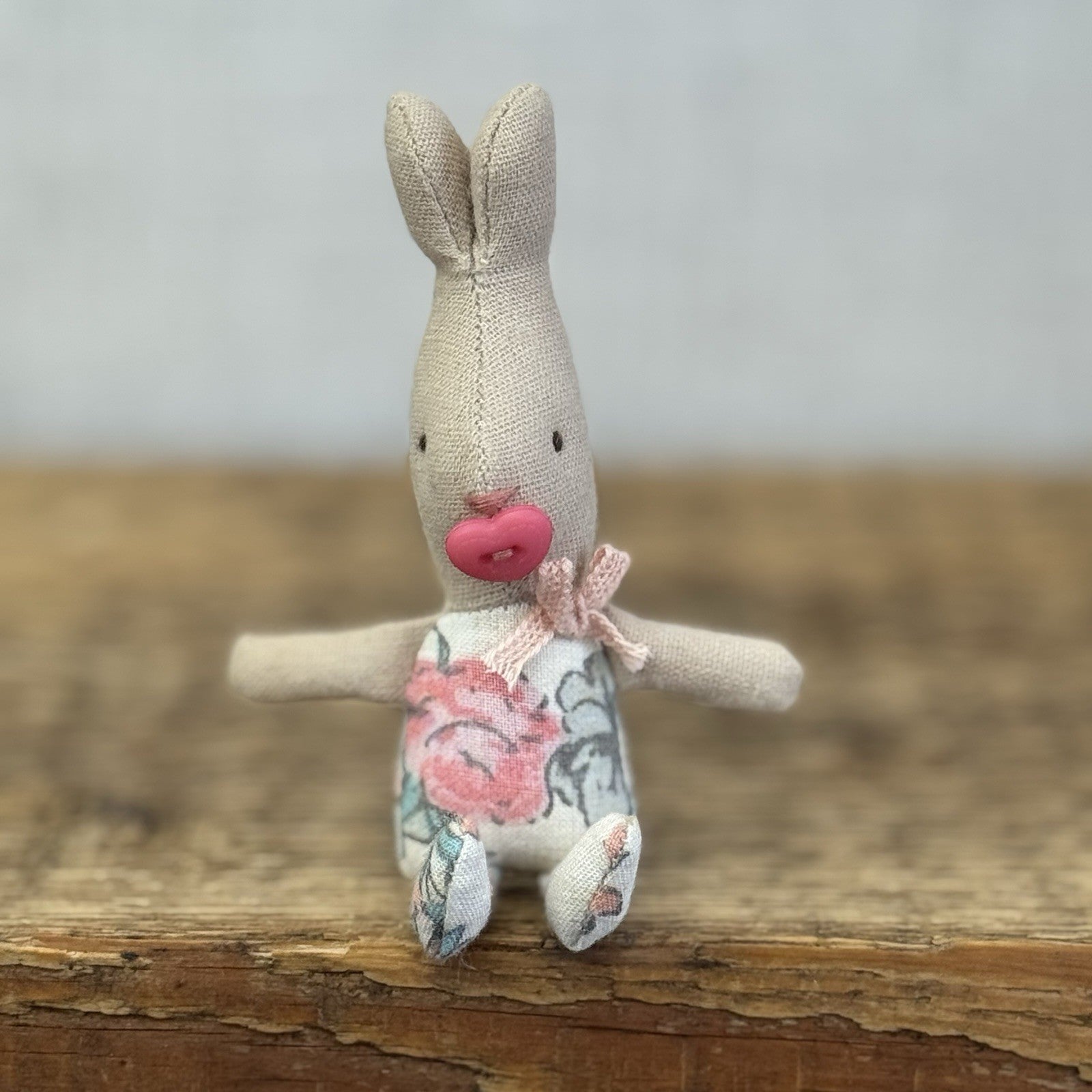Maileg MY Baby Rabbit 2016 - Retired Baby Bunny With Button Dummy Miniature Pink