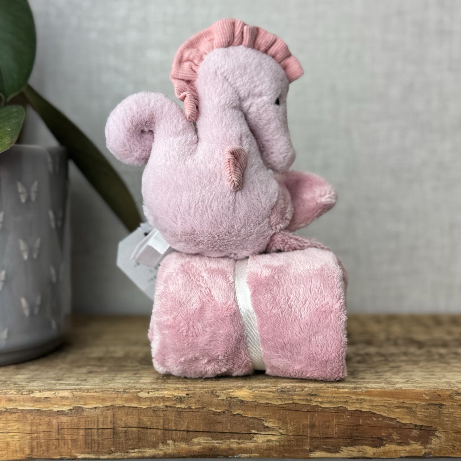 Jellycat Sienna Pink Seahorse Soother - Pink Comfort Blanket Soother Retired