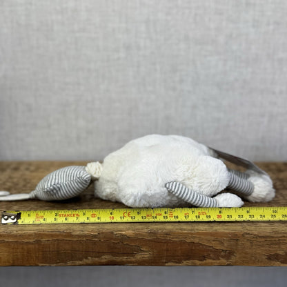 Jellycat Little Star Musical Pull - White/Grey Striped Neutral Music Toy 