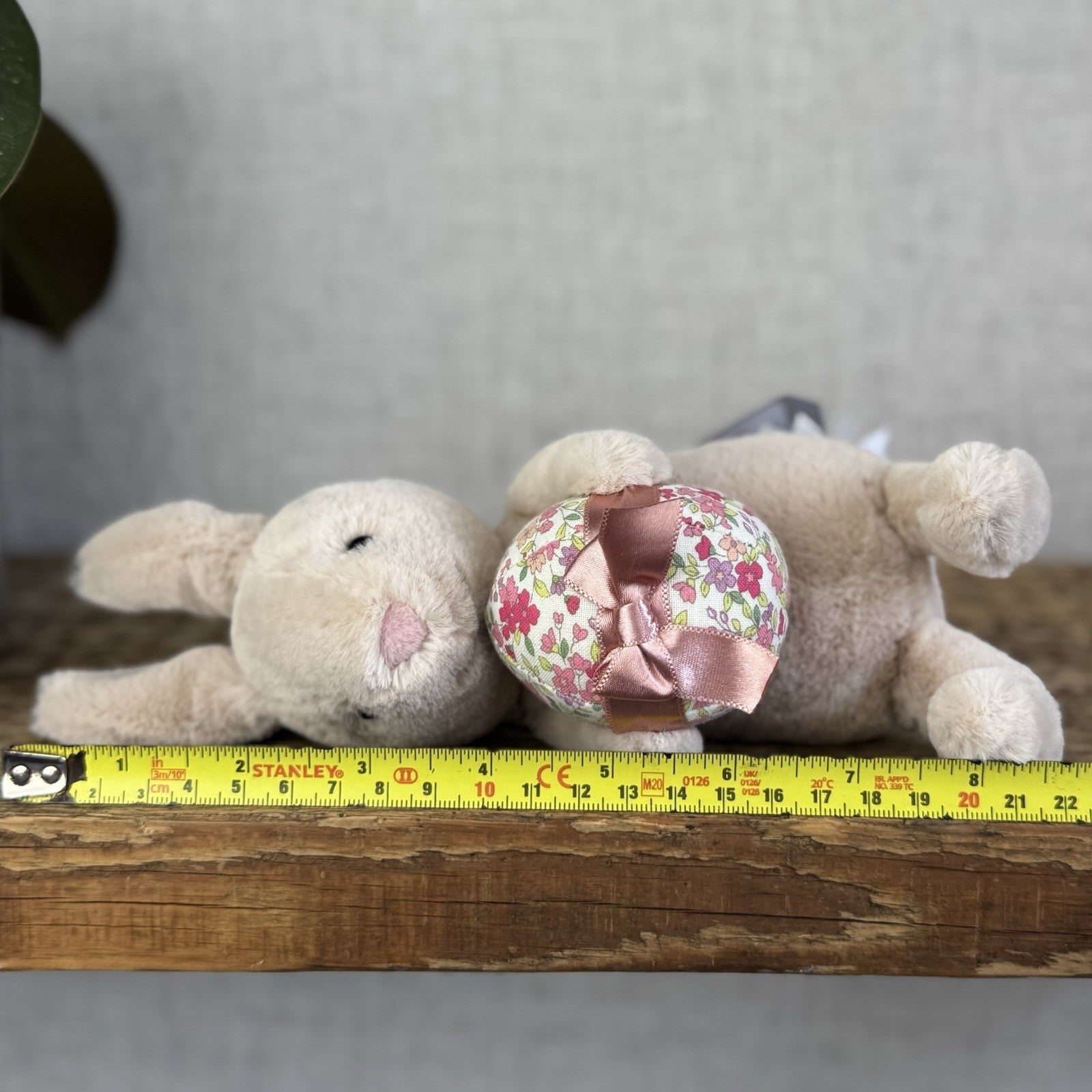Jellycat Bonnie Bunny with Egg Small Rabbit Plush Toy Beanie Easter Pink 8”