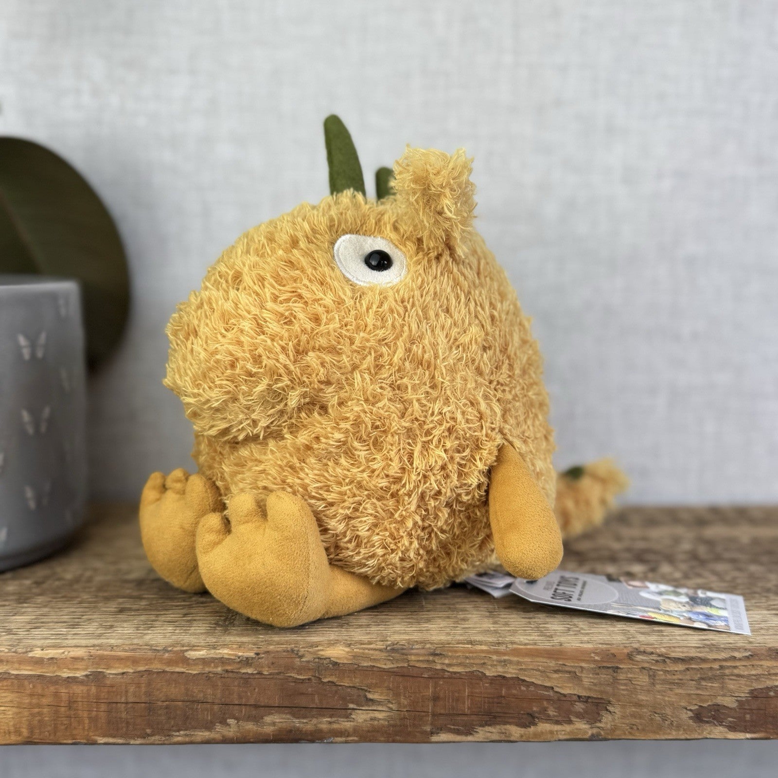 Jellycat Jubjub Yonnie - Yellow Curly Fur Alien Soft Toy - Monster/Alien 9”