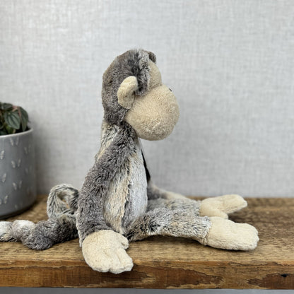 Jellycat Medium Mattie Monkey - Woodland Grey/Brown Mix Monkey Beanie Plush 16"
