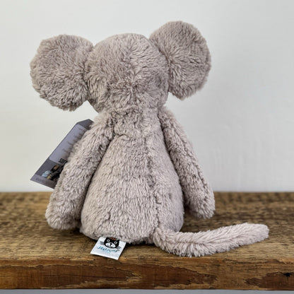 Jellycat Medium Bashful Grey Mouse With Whiskers Retired Mouse Collectible 12”
