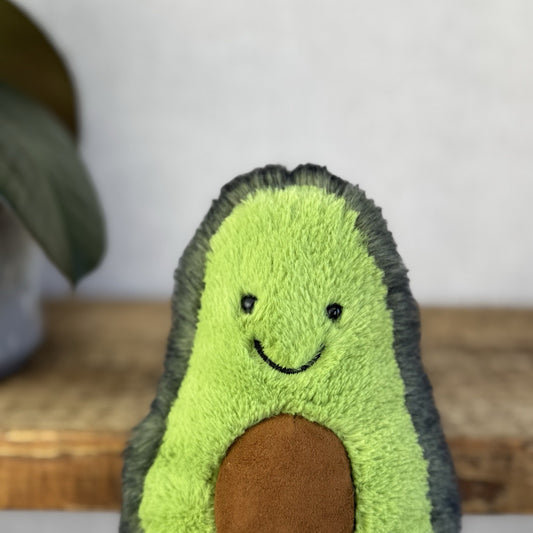 Jellycat Amuseable Avocado Small - Soft Toy Food Play Green Fluffy Avocado 7”