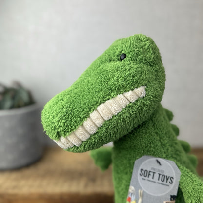 Jellycat Medium Toothy Croc - Large Green Crocodile  Smiling Rare Retired 16”
