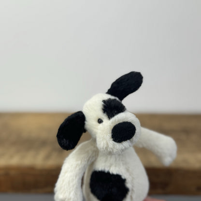 Jellycat Tiny Bashful Pup - Mini Cream/Black Puppy Dog Plush Retired 6" Mini