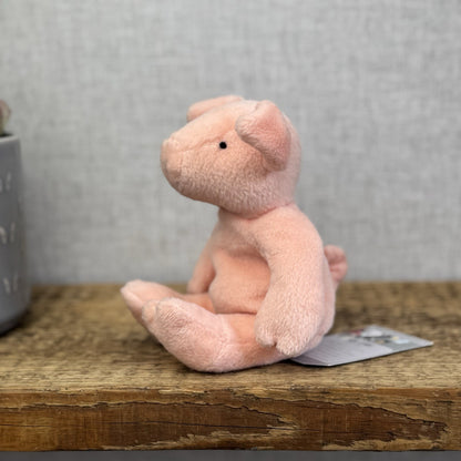 Marks & Spencers Small Pink Piglet Beanbag Soft Toy - Vintage Pig Plush 8”