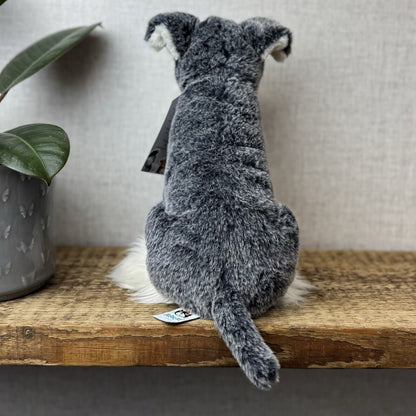 Jellycat Lawrence Schanuzer - Grey Sitting Fluffy Schnauzer Dog Beanie Soft Toy