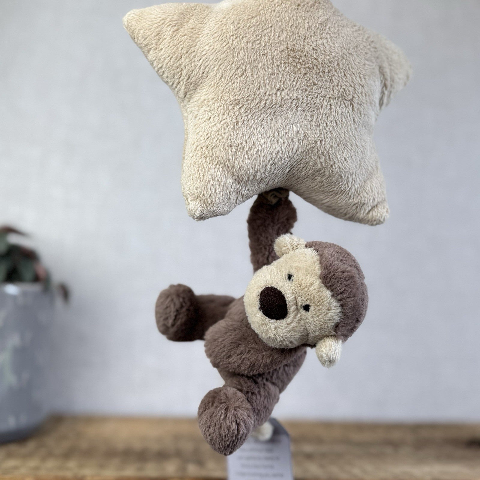 Jellycat Bashful Monkey Musical Pull - Brown Monkey Stars Lullaby Retired Rare