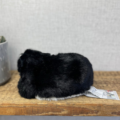 Russ Berrie Cat Storm Small - Sleeping Black Cat Green Eyes Toy Vintage Beanie