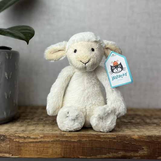 Jellycat Small Bashful Lamb Soft  Plush - Small Bashful Lamb Old Style Old Tags