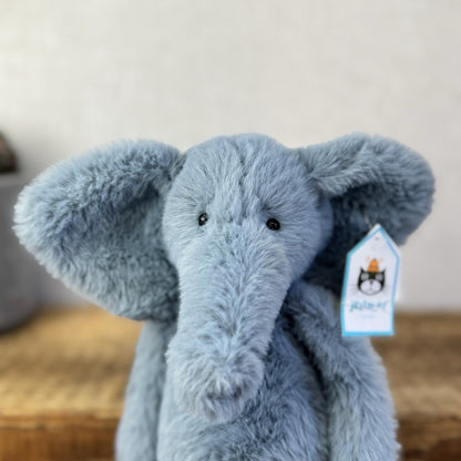 Jellycat Sweetie Elephant - Blue Fluffy Medium Elephant Soft Toy New With Tags