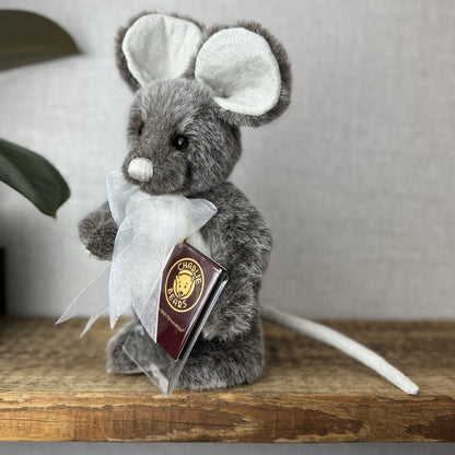 Charlie Bear Yarg Mouse - Small Mouse Charlie Bear 5 Way Jointed With Bow & Tag