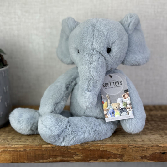 Jellycat Medium Snugglet Bobbie Elephant - Blue Super Soft Retired Elephant 14”