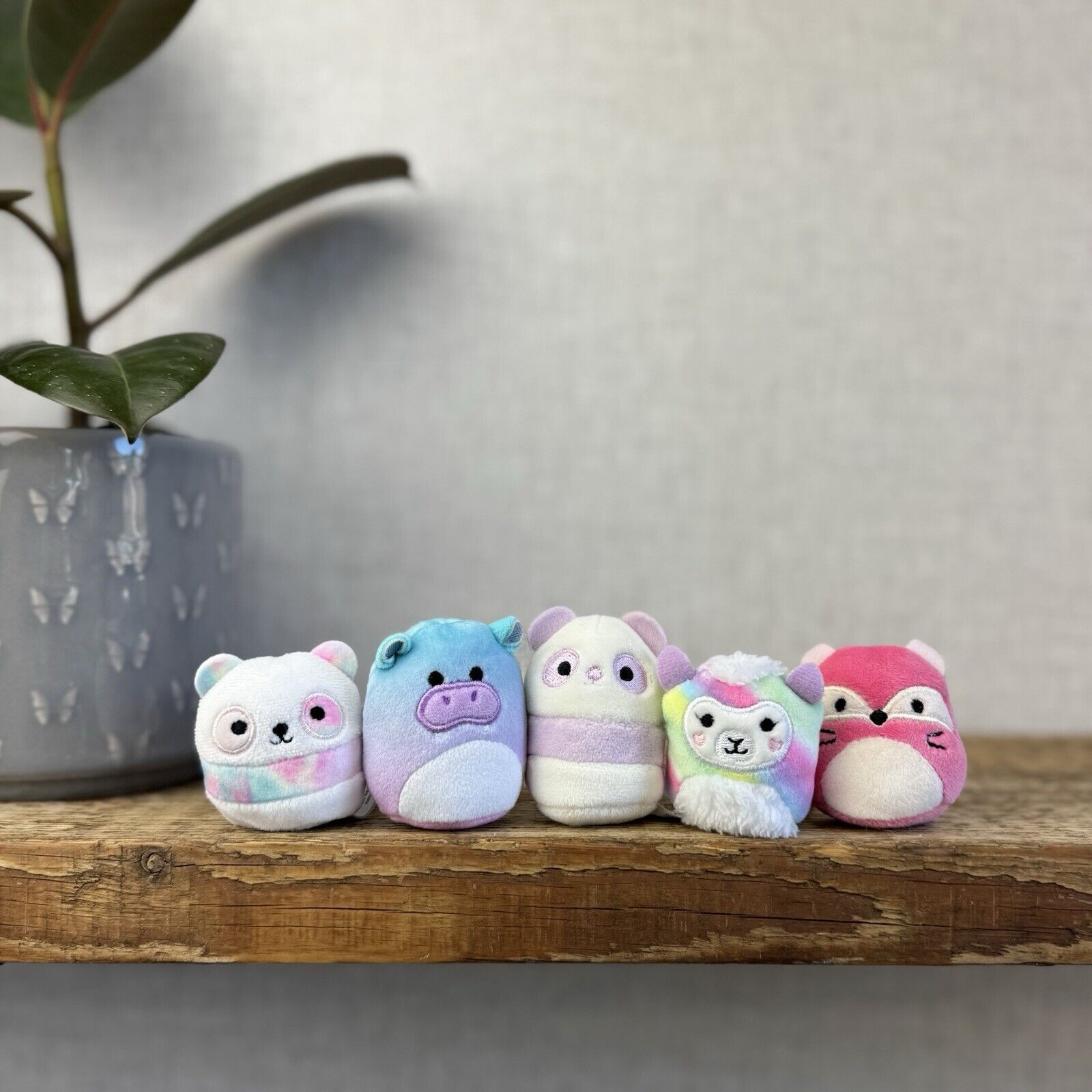 Squishmallow Squishville Pink Wild Animal Bundle - Fox, Panda, Hippo, Llama 2"