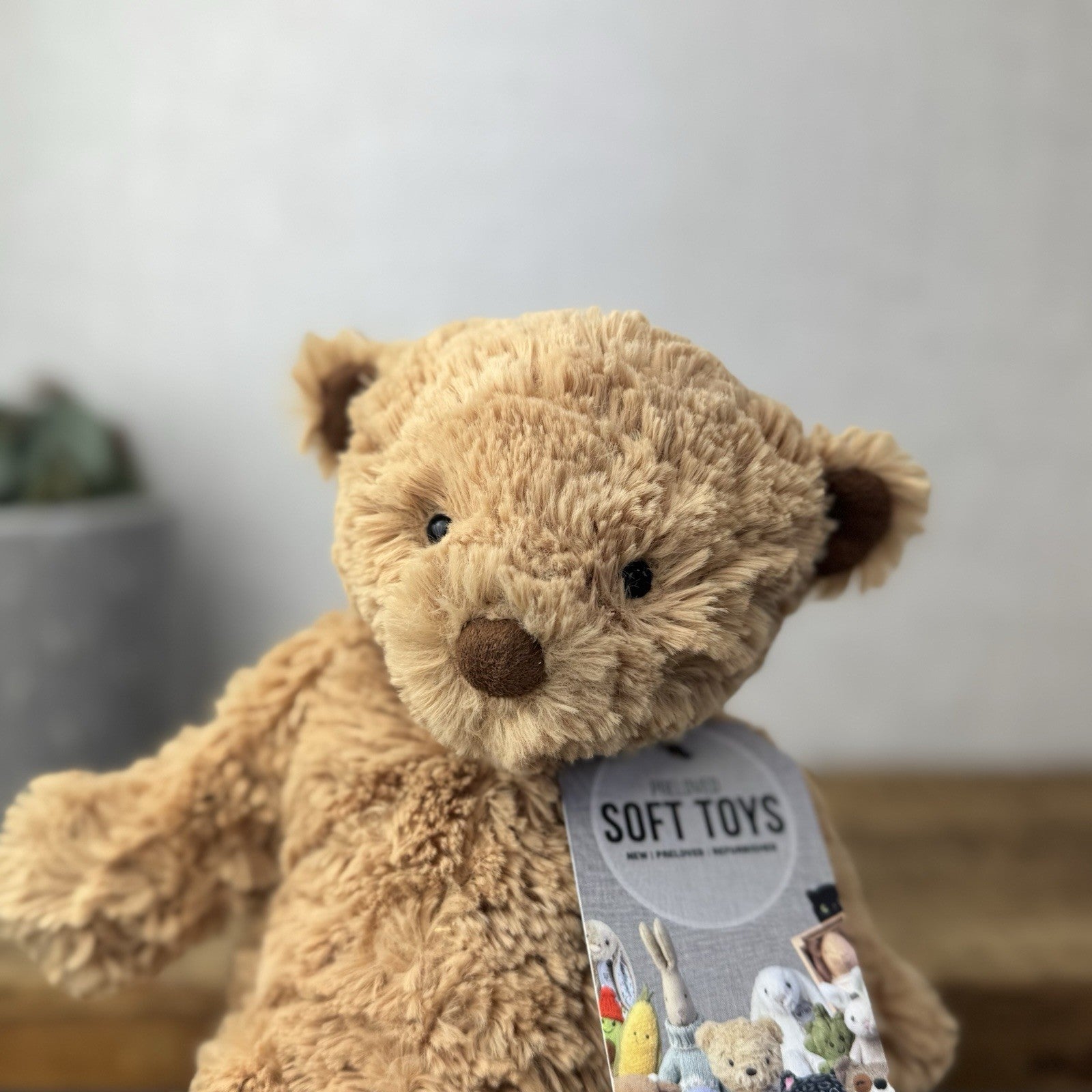 Jellycat MillyBoo Bear - Small Textured RARE Traditional Brown Bear Vintage 10"