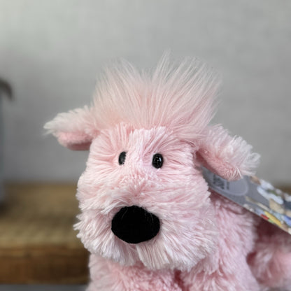 Jellycat Small Pink Truffles Dog Puppy- Floppy Dog Pillow Beanie Rare 7”