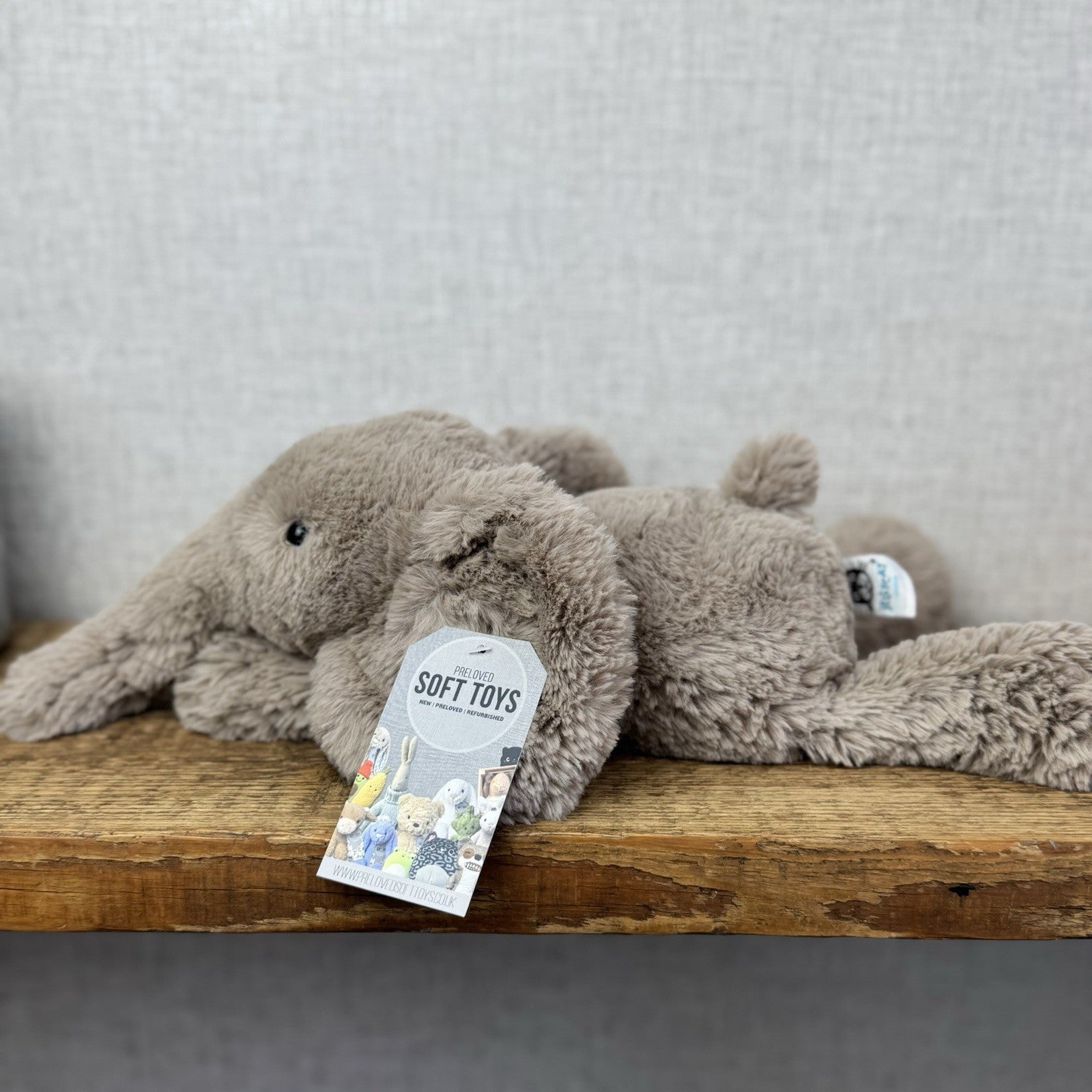 Jellycat Meduim Smudge Elephant Retired OG First Release Grey Elephant 16"