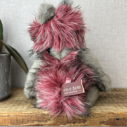 Charlie Bear Grover Teddy Bear - Grey/red Bear New Tags Isabelle Lee 32cm