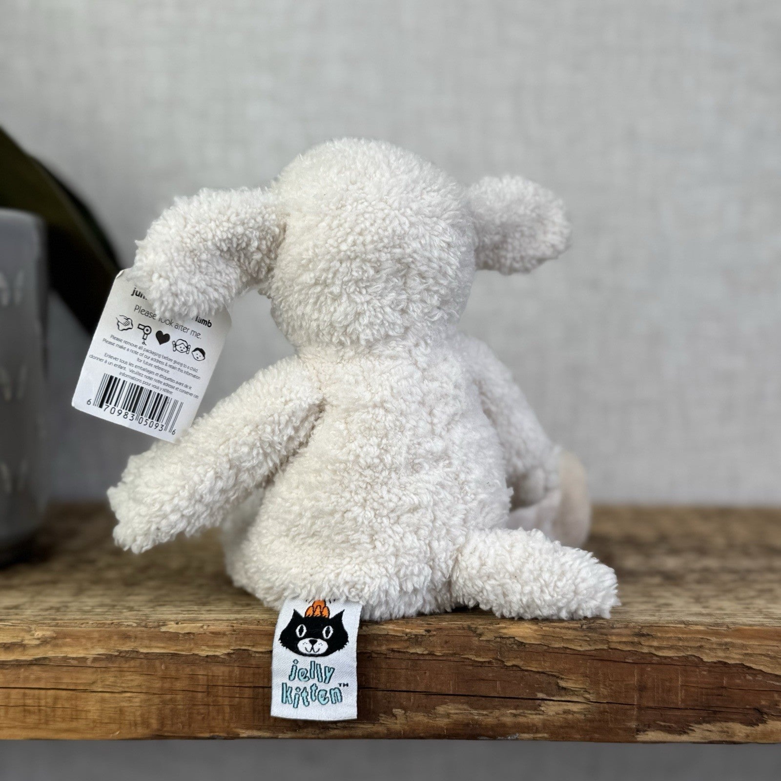 Jellycat Jellykitten Junior Jinglejack Lamb - Vintage Tiny Lamb (Slackajack) 9”