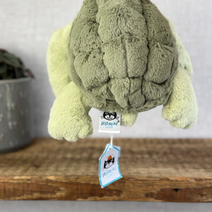 Jellycat Tully Turtle - Medium Beanie Green Soft Toy Turtle With Tags 10"
