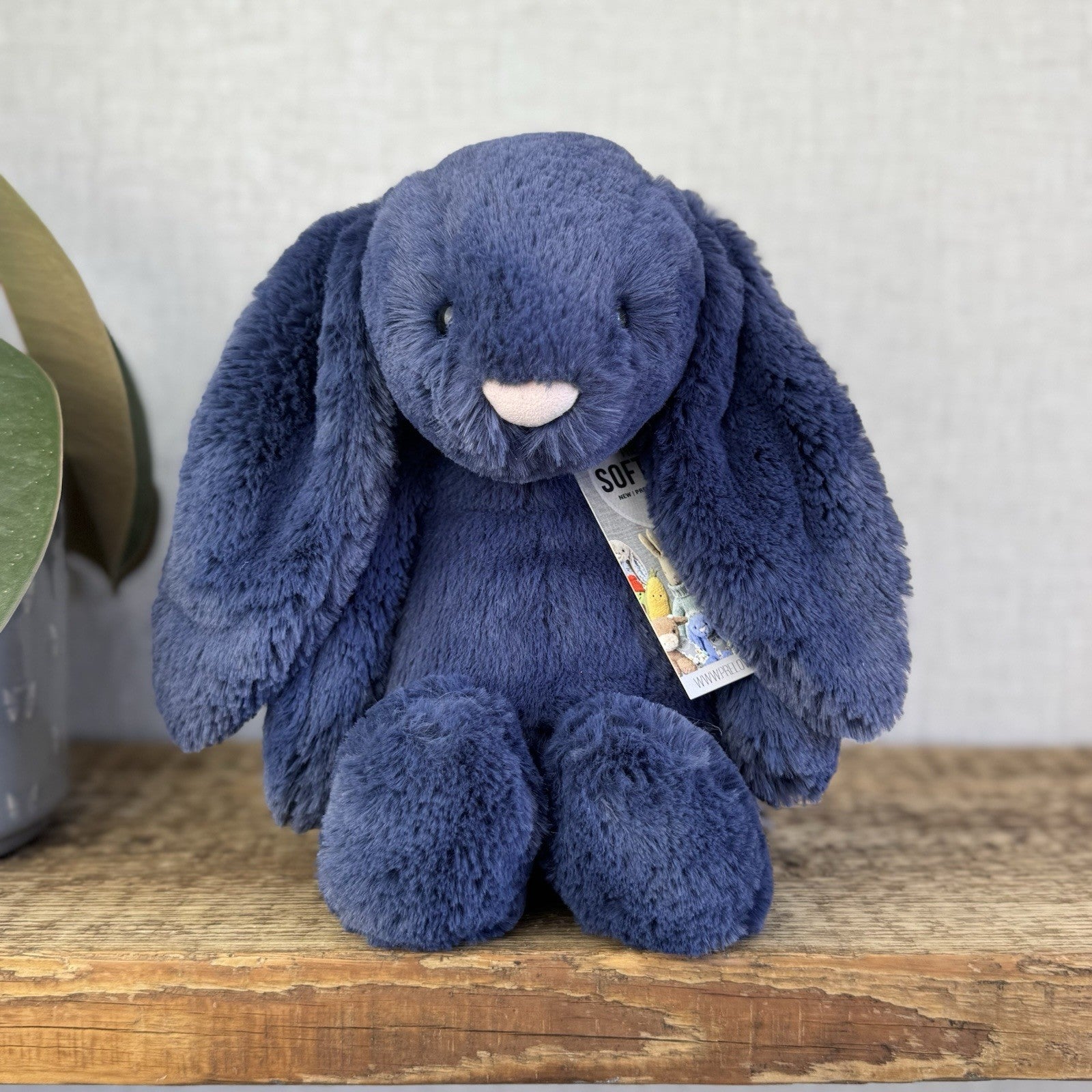 Jellycat Medium Navy Bashful Bunny - Jellycat Dark Blue Retired Rabbit 12” (#2)