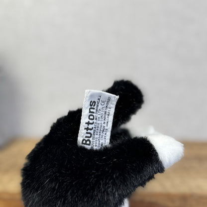 Russ Buttons The Cat Beanie - Black Cat White Paws - Vintage Kitty Plush 9"