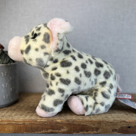 Douglas Cuddle Toys - Pauline Spotted Pig Cream/Grey Pig Medium 10"
