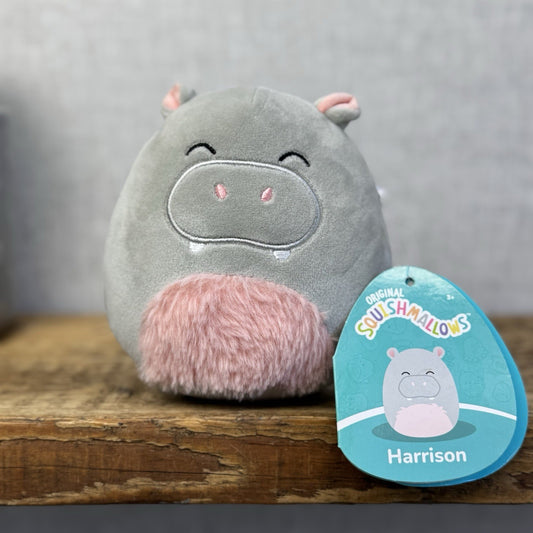 Squishmallow 5" Harrison Hippo Small Plush Squish New With Tags Grey/pink