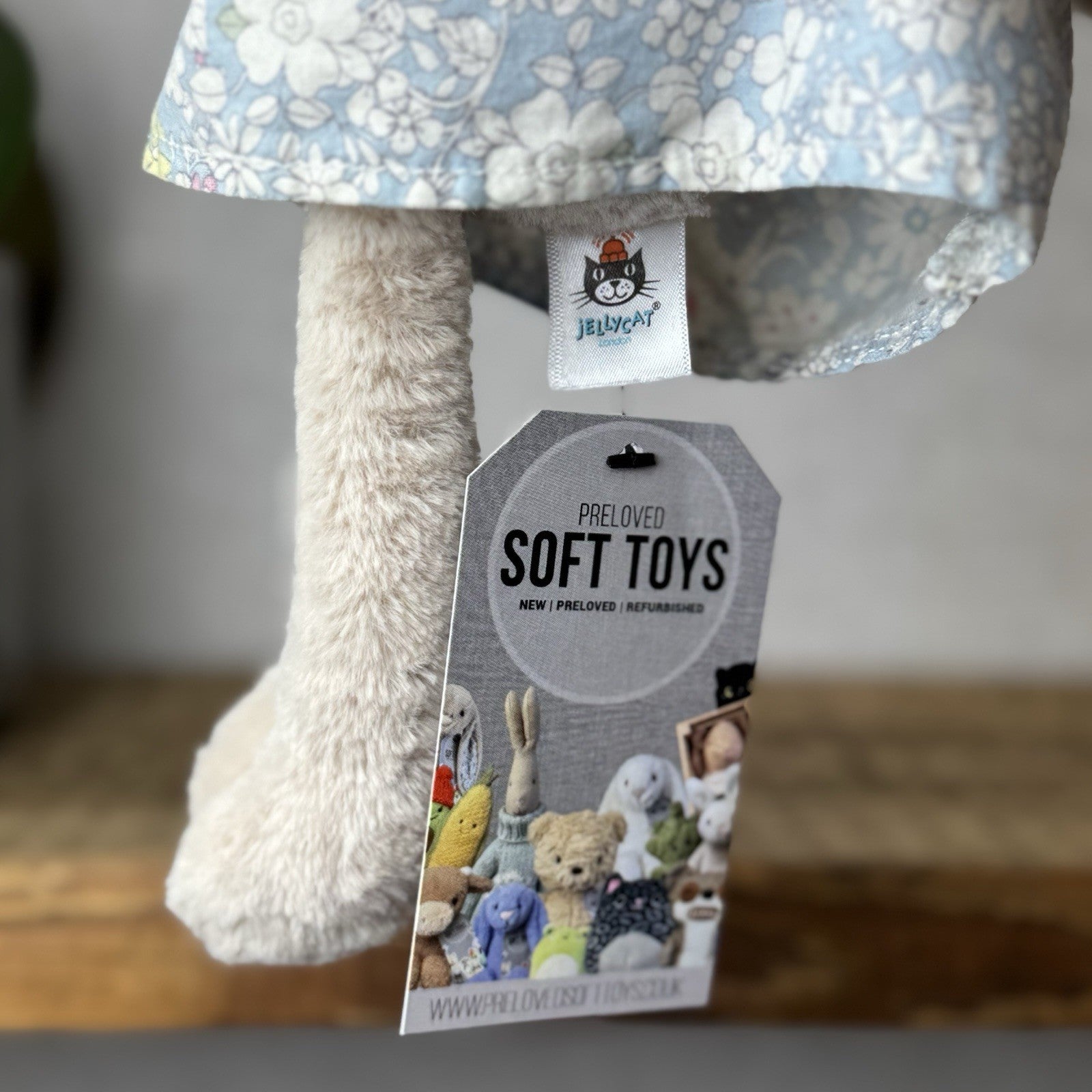 Jellycat Floral Lottie Bunny - Small Bunny In A Blue Dress Retired Rabbit 10”