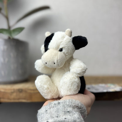 Jellycat Poppet Cow/calf - Cream Black Cow Tiny Pocket Pal Retired 5”