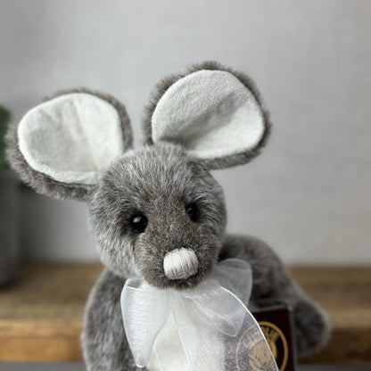 Charlie Bear Yarg Mouse - Small Mouse Charlie Bear 5 Way Jointed With Bow & Tag