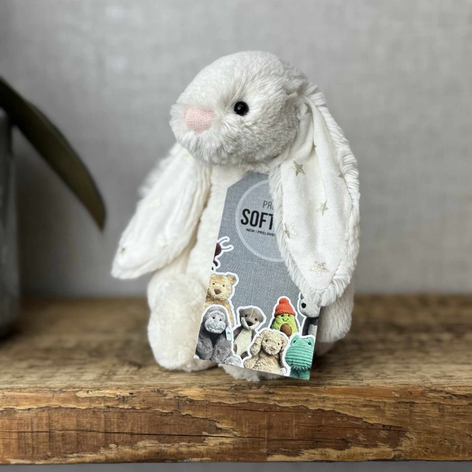 Jellycat Small Twinkle Bunny - Cream Rabbit With Star Ears - Small Cream 8”