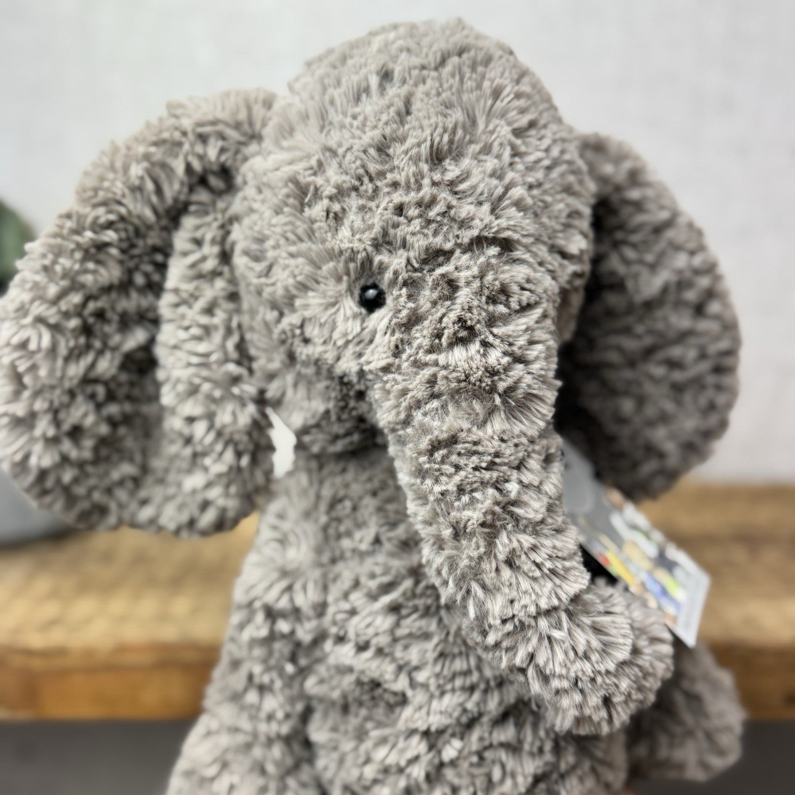 Jellycat Medium Mumble Elephant - Medium Dark Grey Jellycat Elephant 14"