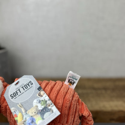 Jellycat Baby Cordy Roy Fox Soft Toy Beanie - Red Fox Corduroy Plush Beanie 12"