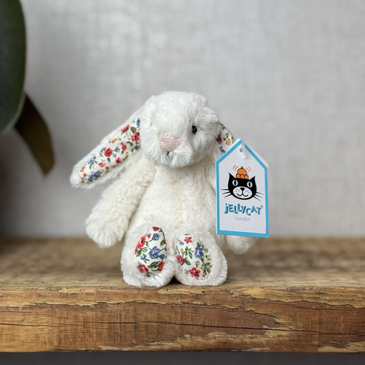 Jellycat Baby Cream Blossom Bashful Bunny - Baby Cream Rabbit New With Tags 5”