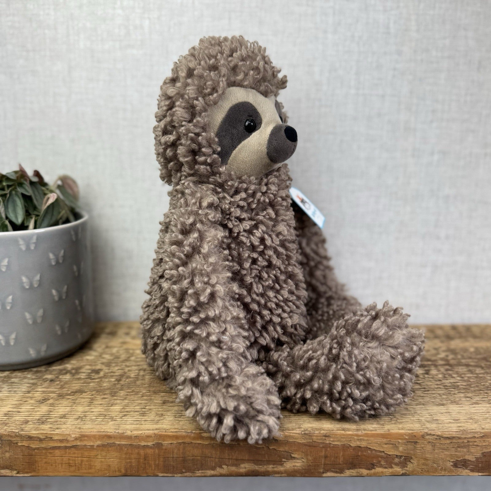 Jellycat Cicero Sloth - Curly Hair Large Light Brown Sloth Cuddly Beanie Tags