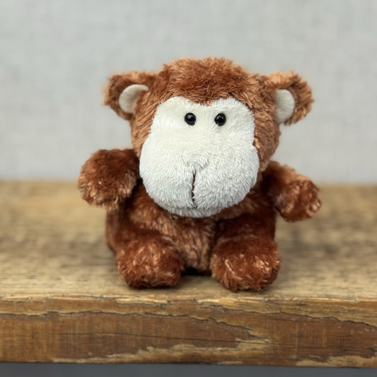 Russ Berrie Luvvies - Rob The Monkey Beanie - Pudding MonkeySoft Toy Tiny 4”