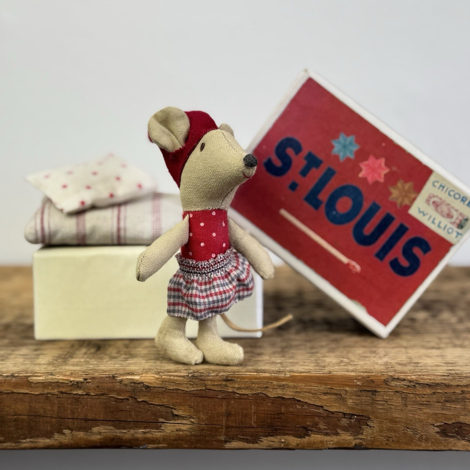 Maileg Mouse Christmas Sister in Box St Louise - Rare Vintage Maileg Mouse