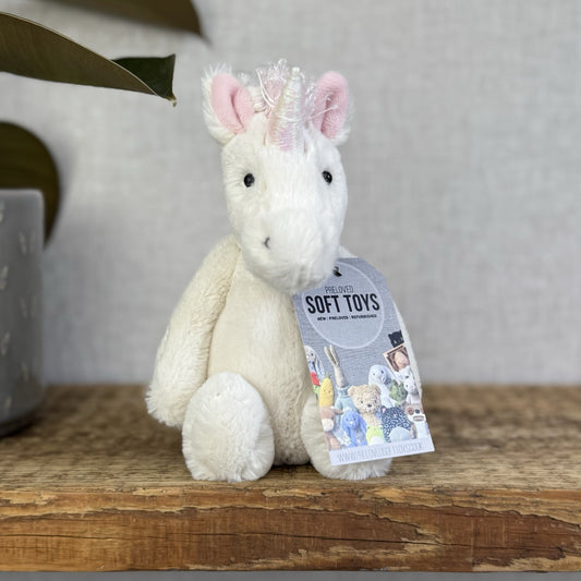 Jellycat Small Bashful Unicorn - New Without Tags Small Cream Unicorn Plush 8"