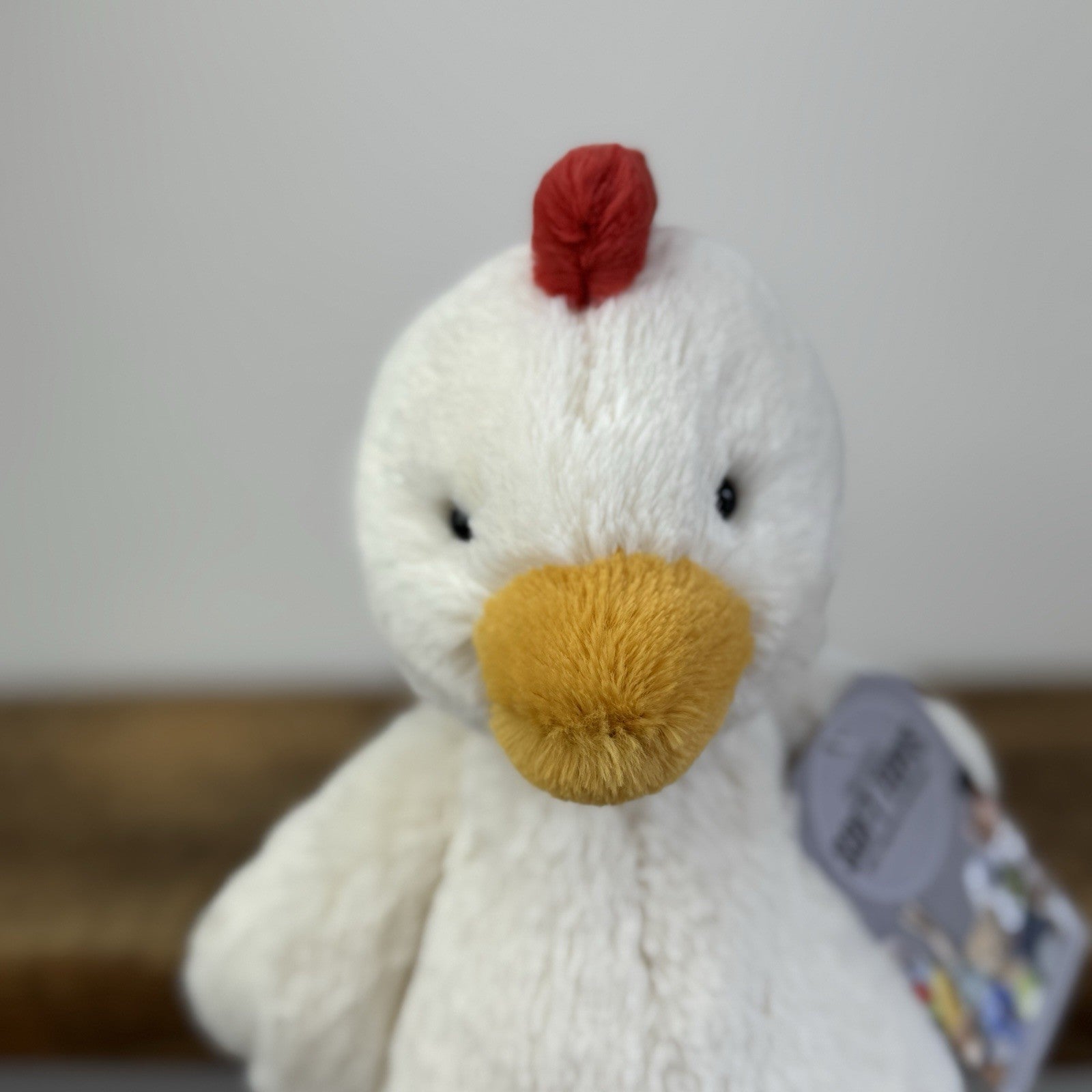 Jellycat Bashful White Chicken - Medium Fluffy Farm Animal Rare/Retired 12"