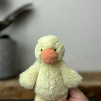 Jellycat Tiny Bashful Duckling - Tiny Yellow & Orange Duck Beanie Retired 5”
