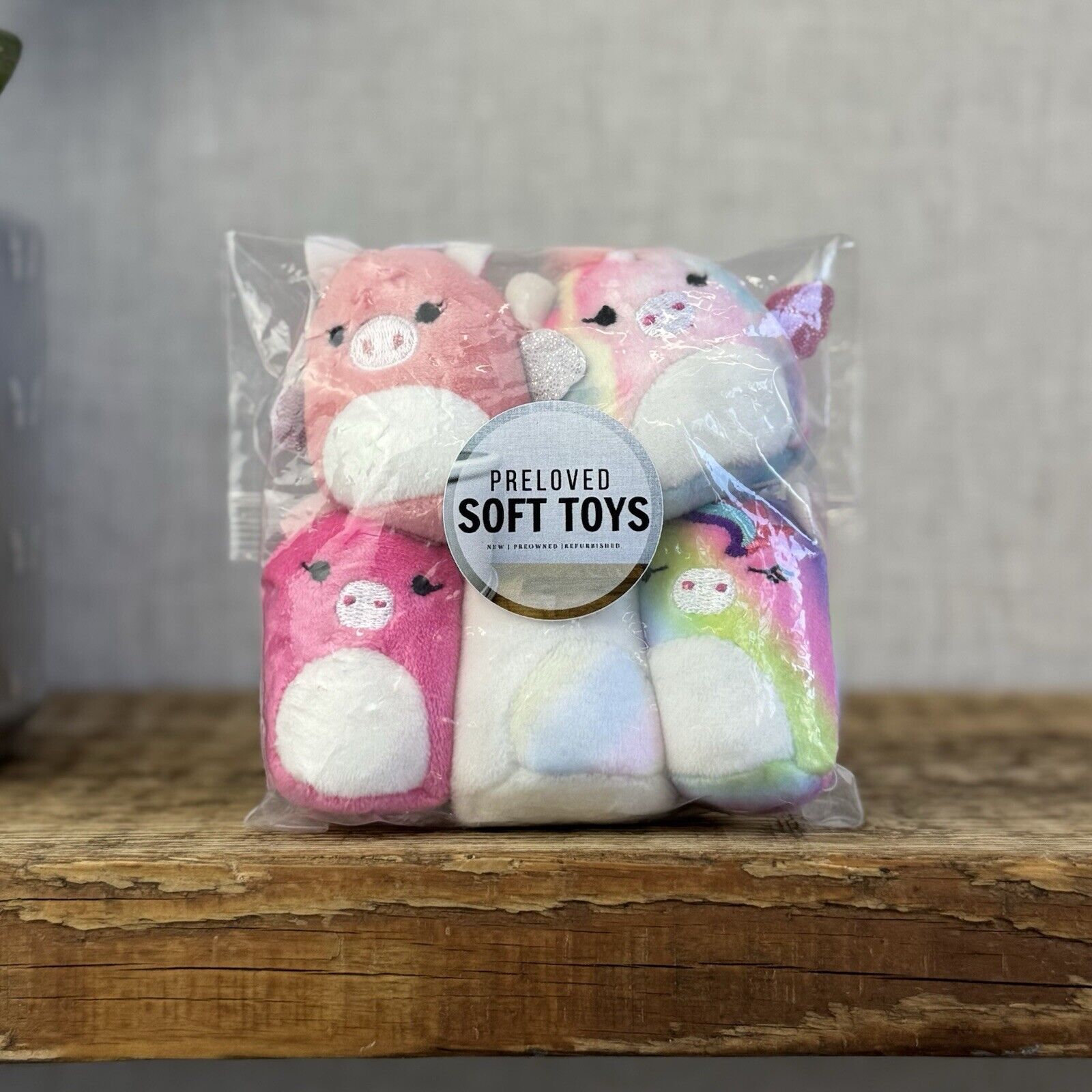 Squishmallow Squishville Unicorn Bundle - Pink, Rainbow Unicorns Tiny Squish 2"