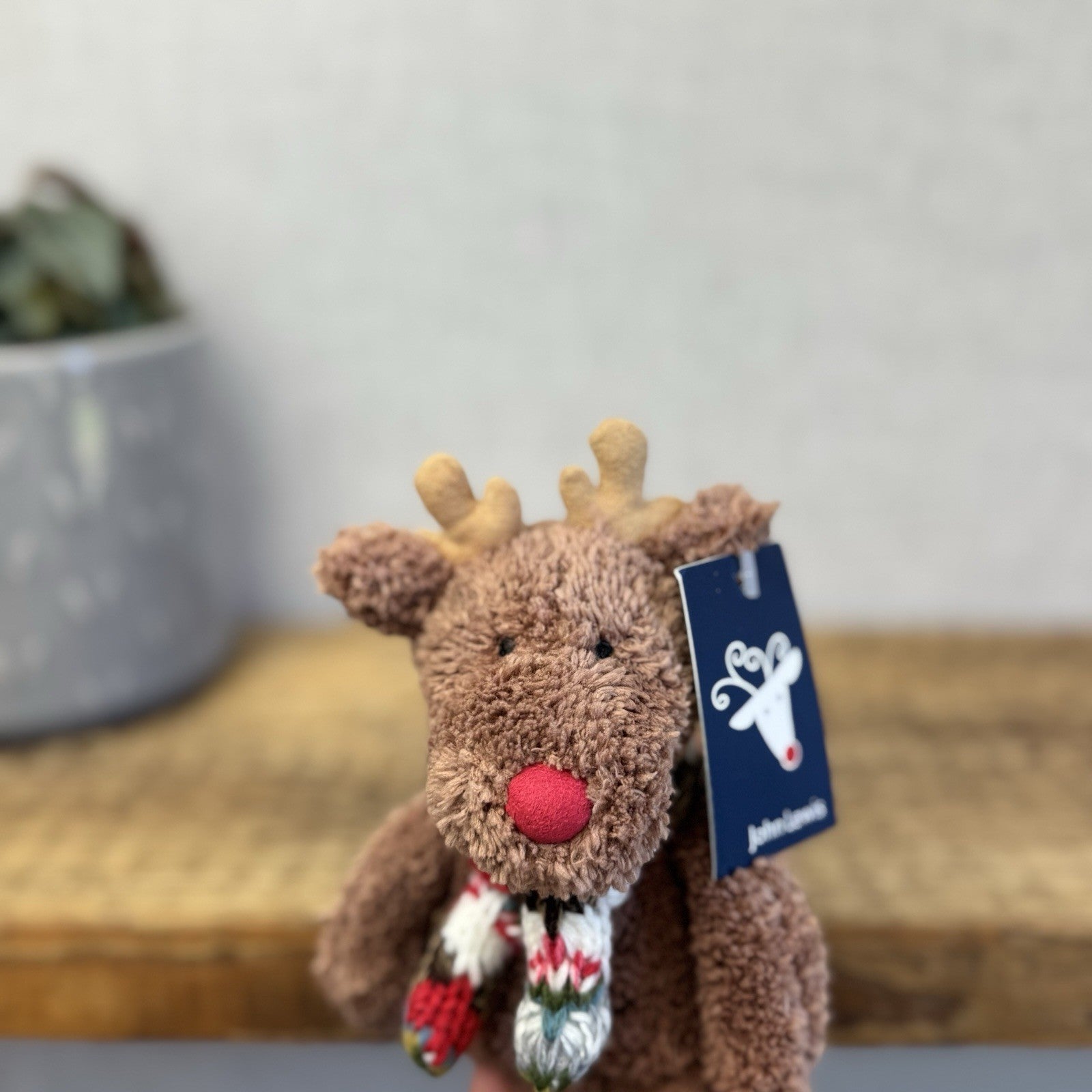 John Lewis Christmas Mini Cozy Reindeer - Knitted Jumper (Jellycat Collab)