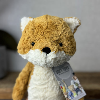 Jellycat Tuffet Fox - Orange Textured Fox Beanie Plush Woodland Retired 12"