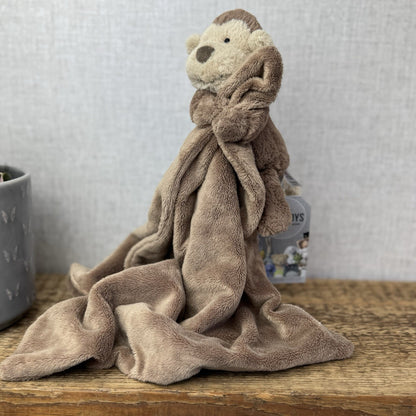 Jellycat Bashful Monkey Soother - Mini Monkey Comfort Blanket Retired Brown