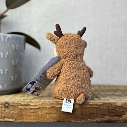 Jellycat Wee Reindeer - Tiny Reindeer Soft Toy Beanie Pocket Pal Christmas 5”