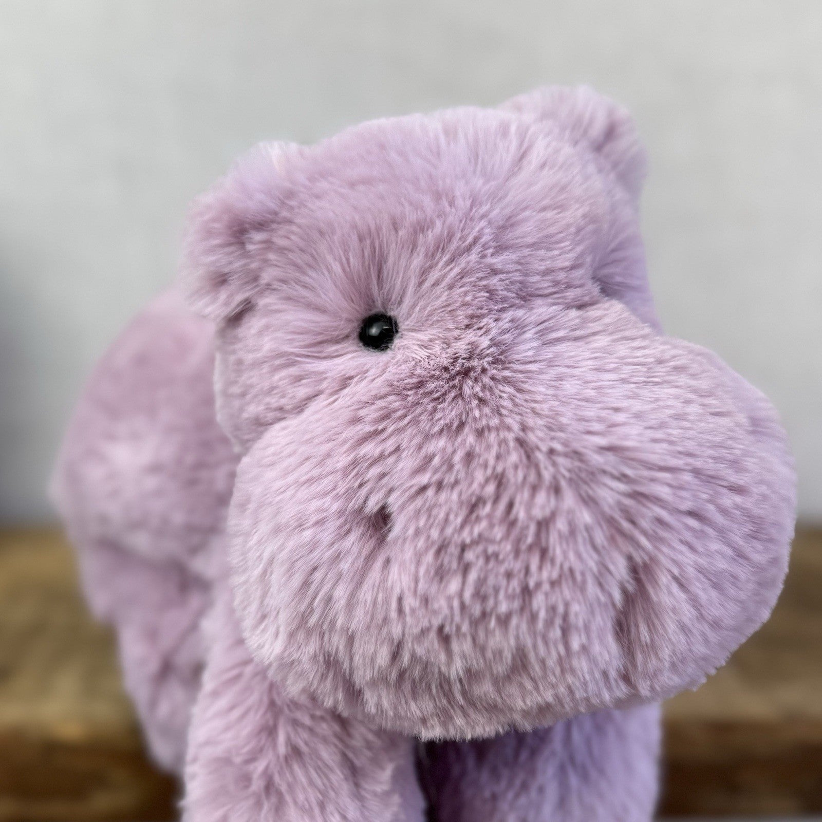 Jellycat Medium Smudge Hippo - Lilac Laying Hippo Beanie Plush Retired New 14”