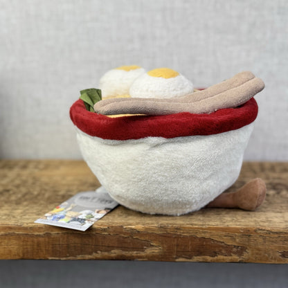 Jellycat Amuseable Ramen Bowl Retired - Bowl Noodles Food Plush Beanie NWOT 5"