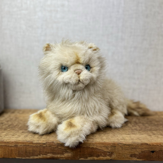 EJ Classics Persian Cat Kitten Blue eyes - Fluffy Realistic Vintage Cat Soft Toy